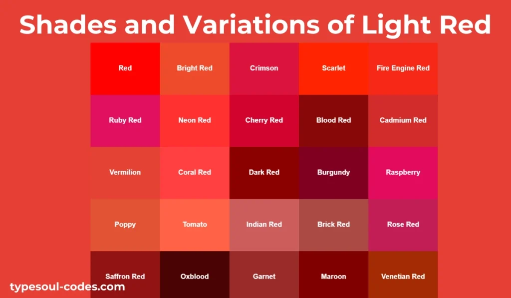 Light Red Color Code