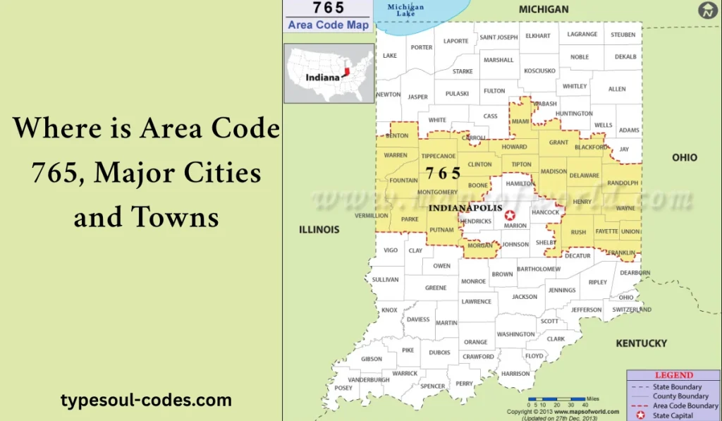 Where is Area Code 765